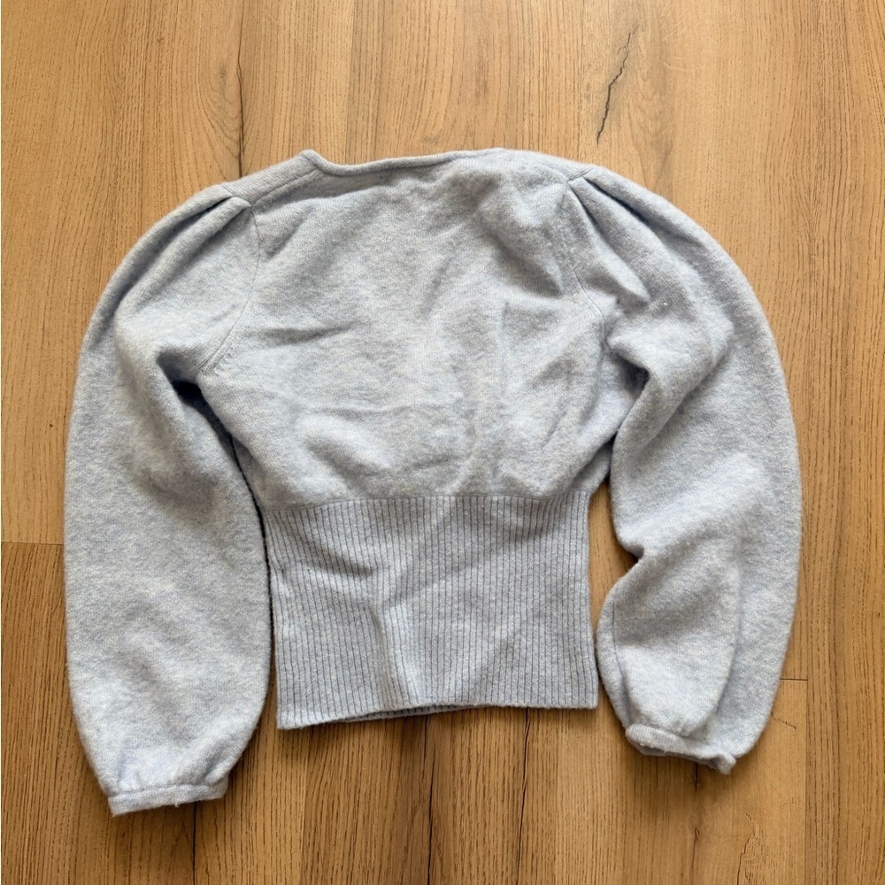 Blue Balletcore Mock-wrap Sweater - Picture 6 of 6
